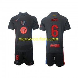 FC Barcelona Kind Shirt met Bedrukking Gavi 6 Uit 2024-2025 Korte Mouw