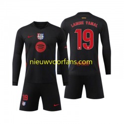FC Barcelona Kind Shirt met Bedrukking Lamine Yamal 19 Uit 2024-2025 Lange Mouw