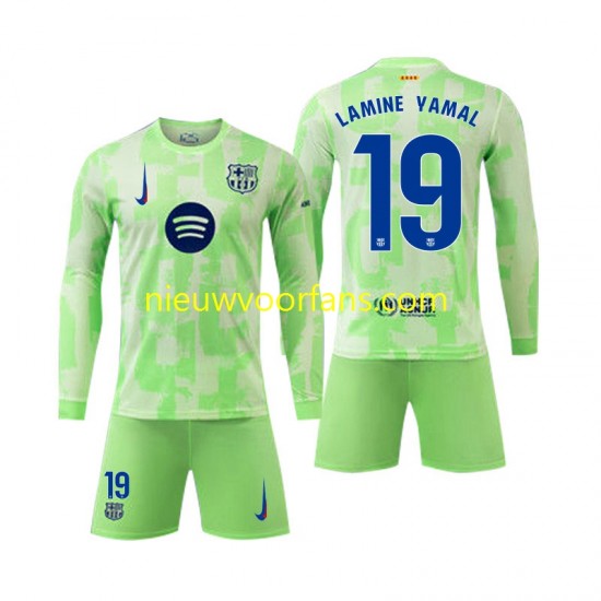 FC Barcelona Kind Shirt met Bedrukking Lamine Yamal 19 Derde 2024-2025 Lange Mouw