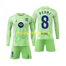 FC Barcelona Kind Shirt met Bedrukking Pedri 8 Derde 2024-2025 Lange Mouw