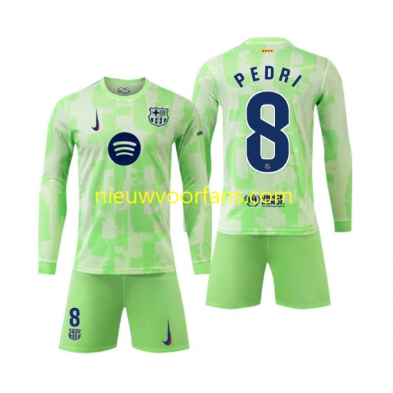 FC Barcelona Kind Shirt met Bedrukking Pedri 8 Derde 2024-2025 Lange Mouw