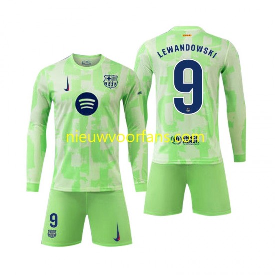 FC Barcelona Kind Shirt met Bedrukking Robert Lewandowski 9 Derde 2024-2025 Lange Mouw