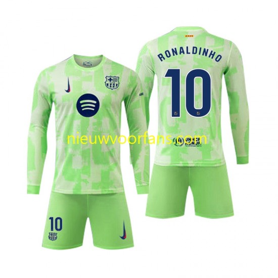 FC Barcelona Kind Shirt met Bedrukking Ronaldinho 10 Derde 2024-2025 Lange Mouw