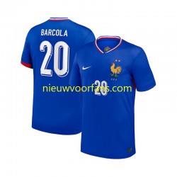 Frankrijk Heren Shirt met Bedrukking Bradley Barcola 20 Thuis 2024 Korte Mouw