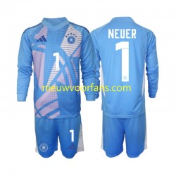 Duitsland Kind Shirt met Bedrukking Doelman Manuel Neuer 1 Vierde 2024-2025 Lange Mouw