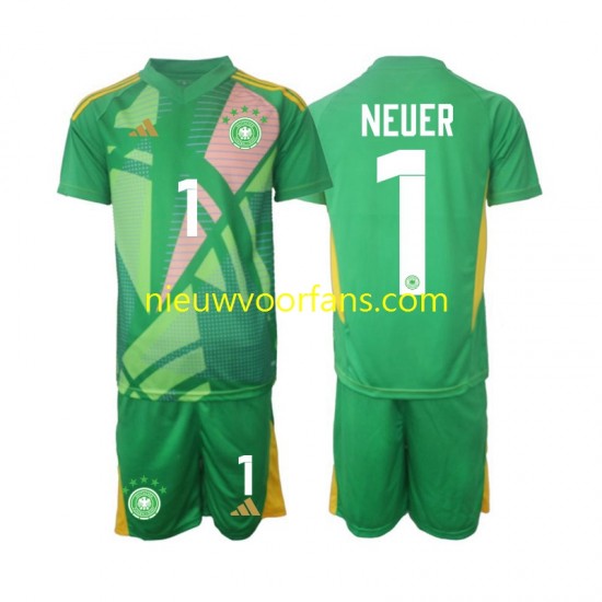 Duitsland Kind Shirt met Bedrukking Doelman Manuel Neuer 1 Derde 2024-2025 Korte Mouw