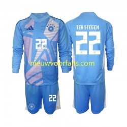 Duitsland Kind Shirt met Bedrukking Doelman Ter Stegen 22 Vierde 2024-2025 Lange Mouw