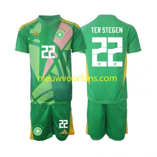 Duitsland Kind Shirt met Bedrukking Doelman Ter Stegen 22 Derde 2024-2025 Korte Mouw