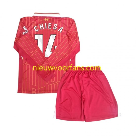 Liverpool Kind Shirt met Bedrukking Chiesa 14 Thuis 2024-2025 Lange Mouw