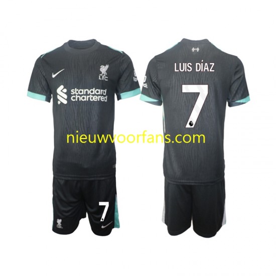 Liverpool Kind Shirt met Bedrukking Luis Diaz 7 Uit 2024-2025 Korte Mouw