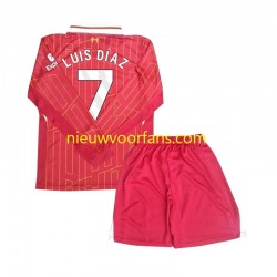 Liverpool Kind Shirt met Bedrukking Luis Diaz 7 Thuis 2024-2025 Lange Mouw