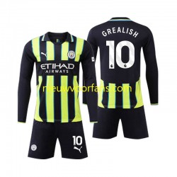 Manchester City Kind Shirt met Bedrukking Jack Grealish 10 Uit 2024-2025 Lange Mouw