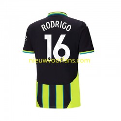 Manchester City Heren Shirt met Bedrukking RODRIGO 16 Uit 2024-2025 Korte Mouw