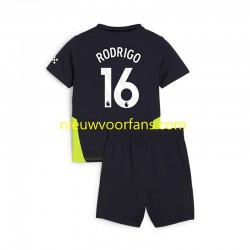 Manchester City Kind Shirt met Bedrukking RODRIGO 16 Uit 2024-2025 Korte Mouw