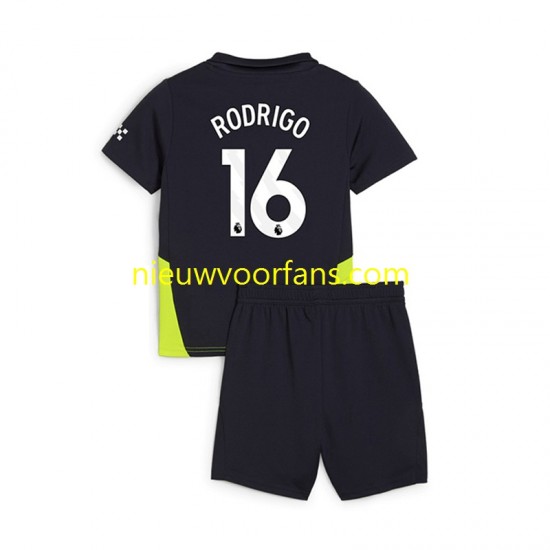 Manchester City Kind Shirt met Bedrukking RODRIGO 16 Uit 2024-2025 Korte Mouw