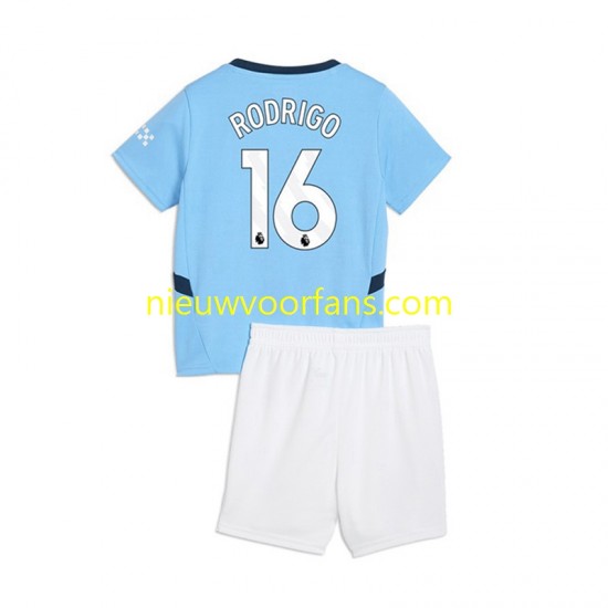 Manchester City Kind Shirt met Bedrukking RODRIGO 16 Thuis 2024-2025 Korte Mouw