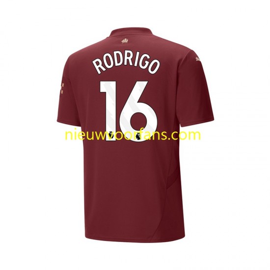 Manchester City Heren Shirt met Bedrukking RODRIGO 16 Derde 2024-2025 Korte Mouw