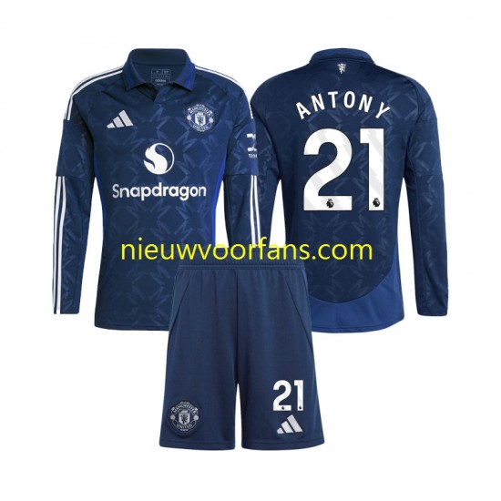 Manchester United Kind Shirt met Bedrukking Antony 21 Thuis 2024-2025 Lange Mouw