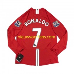 Manchester United Heren Shirt met Bedrukking Cristiano Ronaldo 7 2007 Retro Thuis Lange Mouw