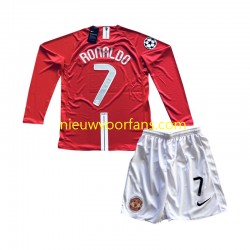 Manchester United Kind Shirt met Bedrukking Cristiano Ronaldo 7 Champion League 2007 Retro Thuis Lange Mouw