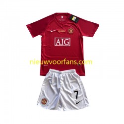 Manchester United Kind Shirt met Bedrukking Cristiano Ronaldo 7 Champion League 2007 Retro Thuis Korte Mouw