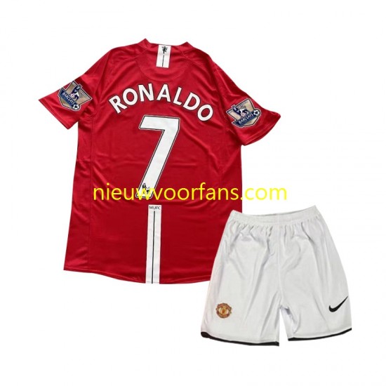 Manchester United Kind Shirt met Bedrukking Cristiano Ronaldo 7 2007 Retro Thuis Korte Mouw