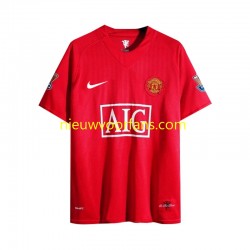 Manchester United Heren Shirt met Bedrukking 2007 Retro Thuis Lange Mouw