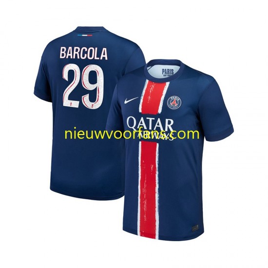 Paris Saint-Germain Heren Shirt met Bedrukking Bradley Barcola 29 Thuis 2024-2025 Korte Mouw