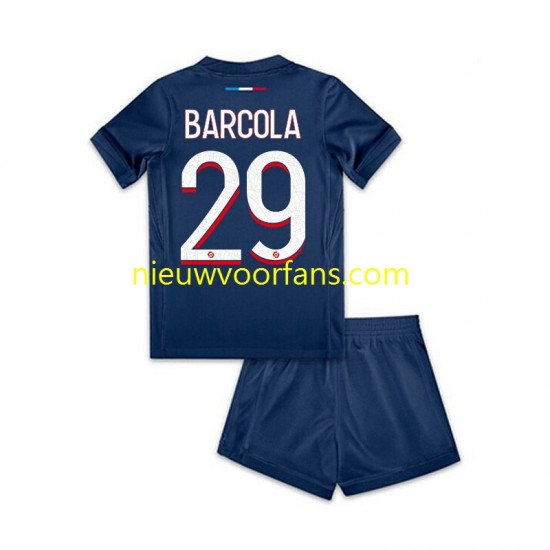 Paris Saint-Germain Kind Shirt met Bedrukking Bradley Barcola 29 Thuis 2024-2025 Korte Mouw