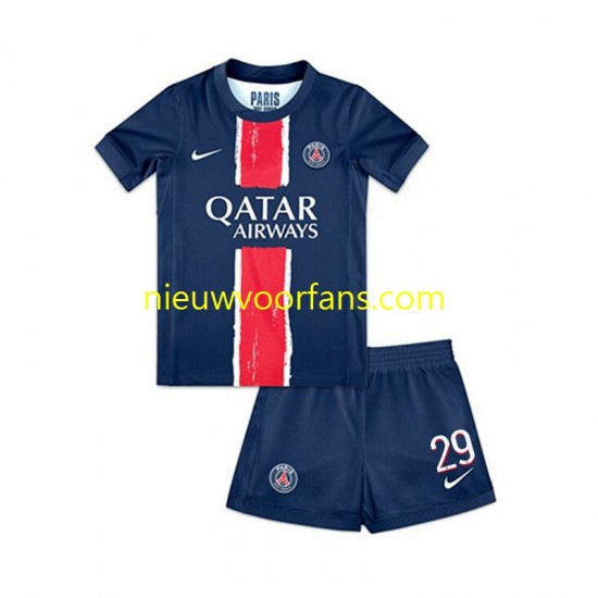 Paris Saint-Germain Kind Shirt met Bedrukking Bradley Barcola 29 Thuis 2024-2025 Korte Mouw