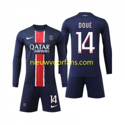 Paris Saint-Germain Kind Shirt met Bedrukking D Doue 14 Thuis 2024-2025 Lange Mouw