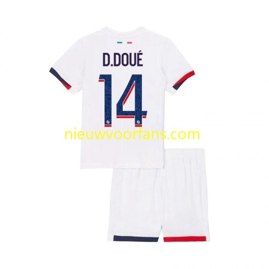 Paris Saint-Germain Kind Shirt met Bedrukking Desire Doue 14 Uit 2024-2025 Korte Mouw