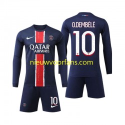 Paris Saint-Germain Kind Shirt met Bedrukking O Dembele 10 Thuis 2024-2025 Lange Mouw