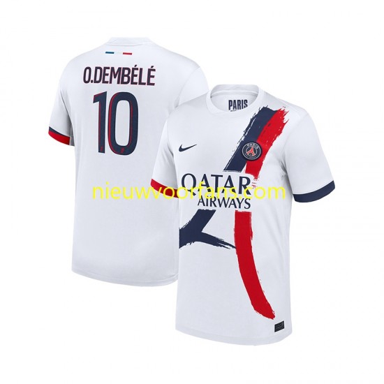 Paris Saint-Germain Heren Shirt met Bedrukking Ousmane Dembele 10 Uit 2024-2025 Korte Mouw