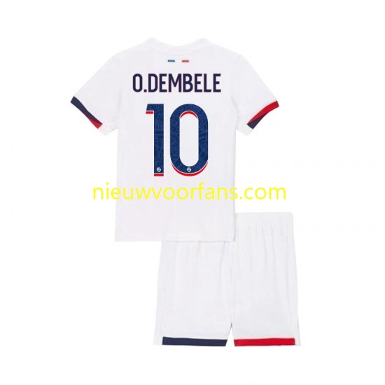 Paris Saint-Germain Kind Shirt met Bedrukking Ousmane Dembele 10 Uit 2024-2025 Korte Mouw