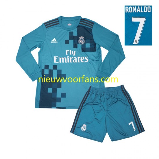 Real Madrid Kind Shirt met Bedrukking Cristiano Ronaldo 7 2017 Retro Derde Lange Mouw