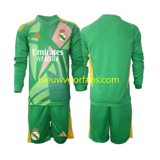 Real Madrid Kind Shirt met Bedrukking Doelman Derde 2024-2025 Lange Mouw
