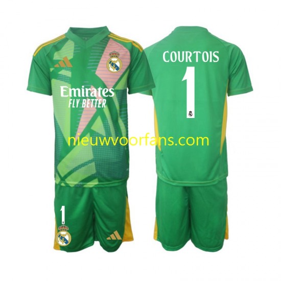 Real Madrid Kind Shirt met Bedrukking Doelman Thibaut Courtois 1 Derde 2024-2025 Korte Mouw