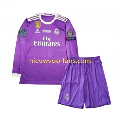 Real Madrid Kind Shirt met Bedrukking 2016 Retro Uit Lange Mouw