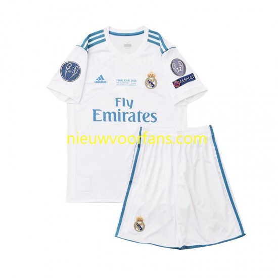 Real Madrid Kind Shirt met Bedrukking 2017 Retro Thuis Korte Mouw