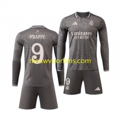 Real Madrid Kind Shirt met Bedrukking Mbappé Kylian 9 Derde 2024-2025 Lange Mouw