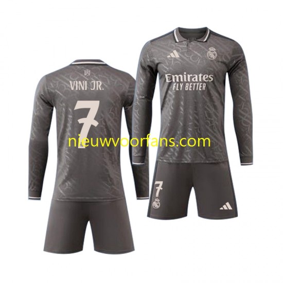 Real Madrid Kind Shirt met Bedrukking Vinicius Junior 7 Derde 2024-2025 Lange Mouw