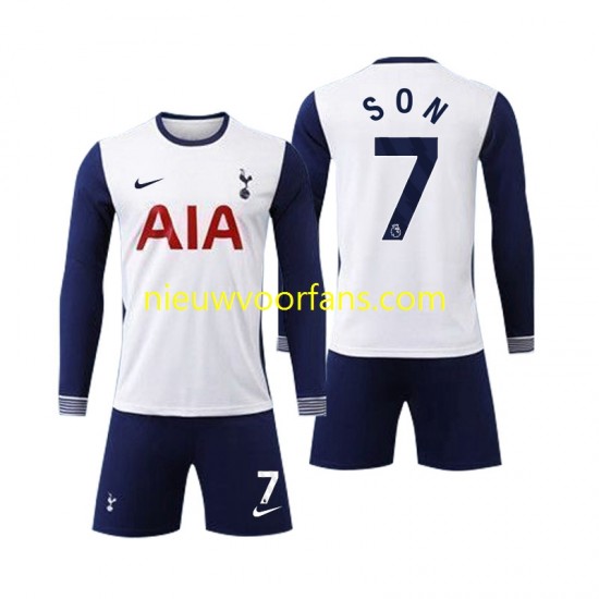 Kind Shirt met Bedrukking Tottenham Spurs Son 7 Thuis 2024-2025 Lange Mouw