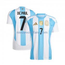 Argentinië Heren Shirt met Bedrukking De Paul 7 Thuis 2024 Korte Mouw