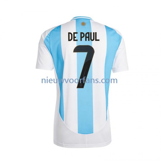 Argentinië Heren Shirt met Bedrukking De Paul 7 Thuis 2024 Korte Mouw
