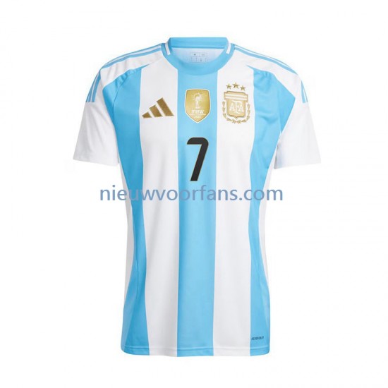Argentinië Heren Shirt met Bedrukking De Paul 7 Thuis 2024 Korte Mouw