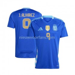 Argentinië Heren Shirt met Bedrukking Julian Alvarez 9 Uit 2024 Korte Mouw