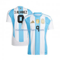 Argentinië Heren Shirt met Bedrukking Julian Alvarez 9 Thuis 2024 Korte Mouw