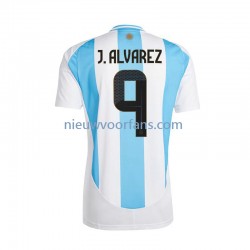 Argentinië Heren Shirt met Bedrukking Julian Alvarez 9 Thuis 2024 Korte Mouw