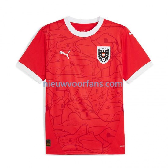 Oostenrijk Heren Shirt met Bedrukking Thuis Euro 2024 Korte Mouw